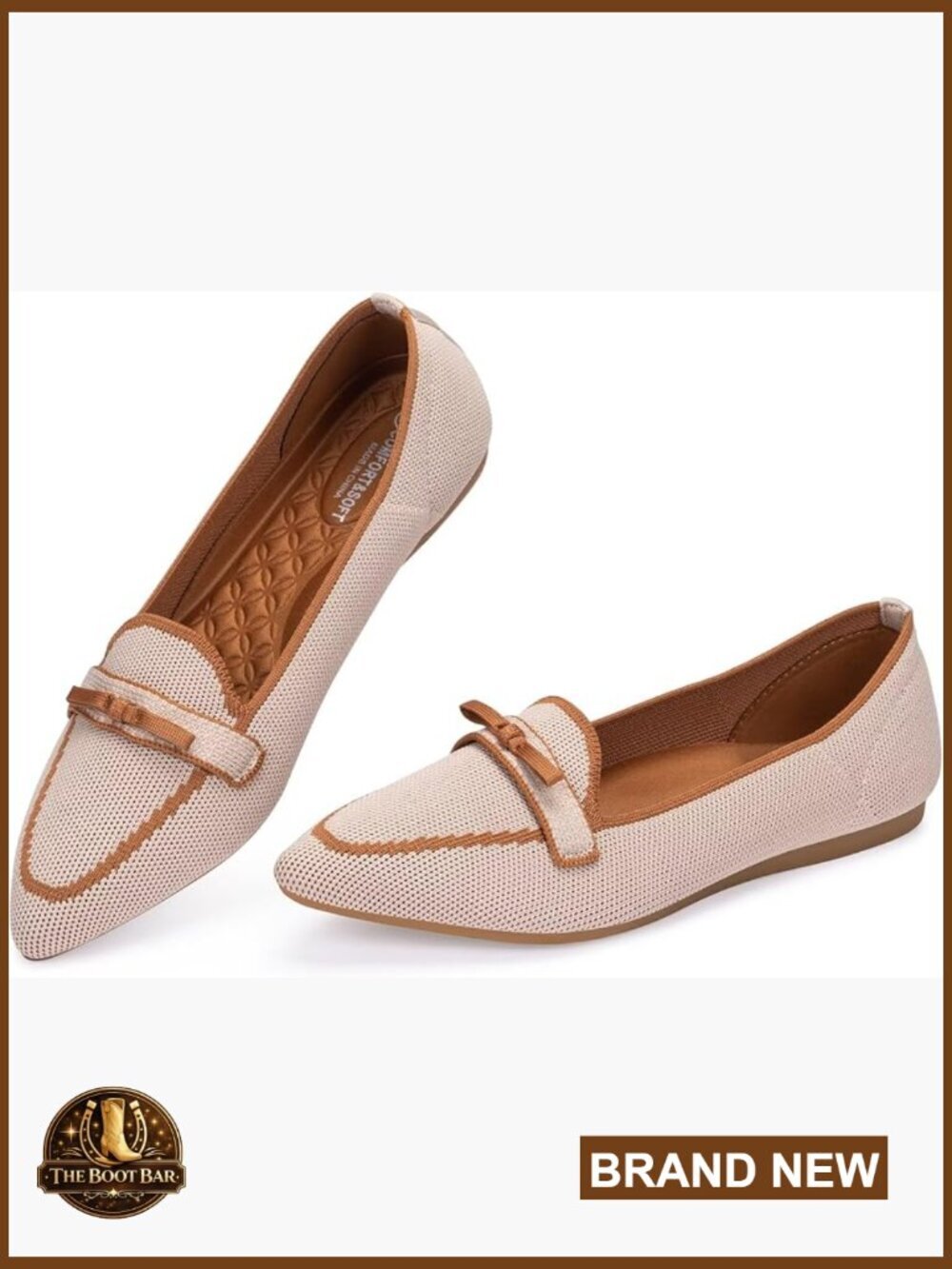 Womens Loafer Flat Shoes Pointed Toe Ballet Flats Mesh Breathable Slip On